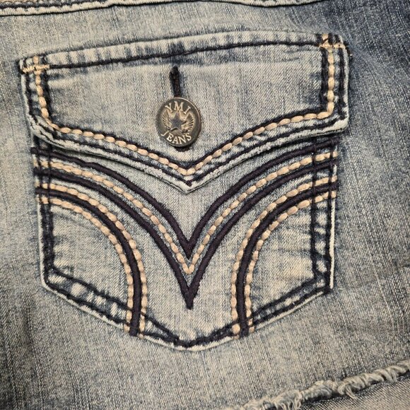 Set Lot Of 2 YMI + ZD Juniors jean shorts, bundle size 9, cotton Distressed Y2K - Picture 8 of 16